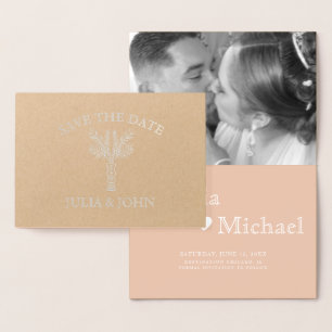 Het Hart van de Boom van de palm hand-Getekende br Folie Kaarten