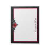 Het Hart van de gothic met Bat Wings Gepersonalise Notitieblok (Gedraaid)