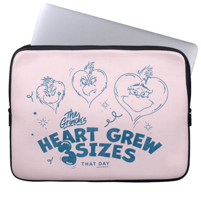 Het hart van de Grinch werd drie keer zo groot Laptop Sleeve (Voorkant)