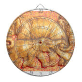 Het hart van de kudde: Elephant Family Portrait Dartbord (Voorkant)