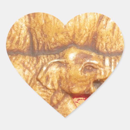 Het hart van de kudde: Elephant Family Portrait Hart Sticker (Voorkant)