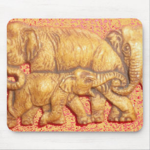 Het hart van de kudde: Elephant Family Portrait Muismat