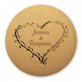 Het Hart van de liefde bij de Aangepersonaliseerde Keramische Knop