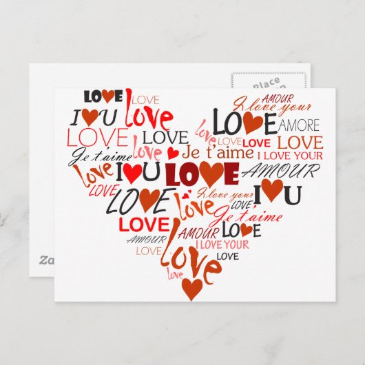 Het Hart van de liefde Briefkaart (Voorkant / Achterkant)