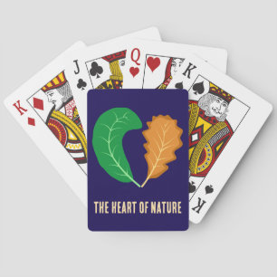 Het hart van de natuur Groene en bruine bladeren Pokerkaarten