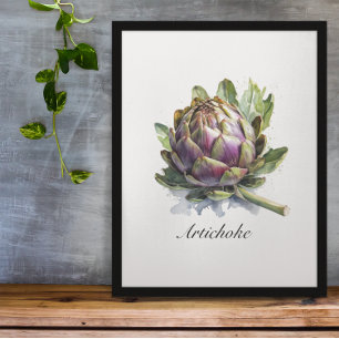 Het hart van de tuin: artisjok in Waterverf Poster
