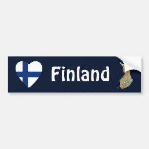 Het Hart van de Vlag van Finland + De Bumpersticker