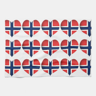 Het Hart van de Vlag van Noorwegen Theedoek