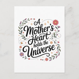 Het hart van een moeder omvat het universum briefkaart