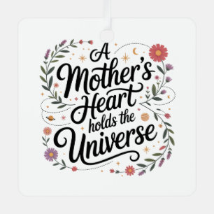Het hart van een moeder omvat het universum metalen ornament