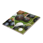 Het hart van gazon kommen: een fotocollage tegeltje (Zijkant)