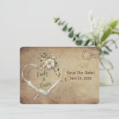 Het Hart van het Bindlint van het huwelijk sparen  Save The Date (Staand voorkant)