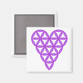 Het hart van het leven - Paars/3D. Magneet (Voorkant / Achterkant)