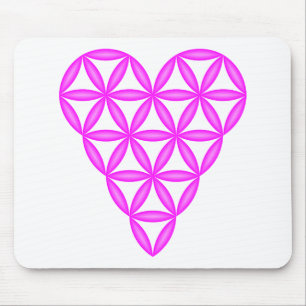 Het hart van het leven - roze/3D. Muismat
