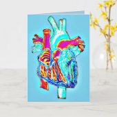 Het "hart van I u" het Anatomische Wenskaart van Kaart (Gele Bloem)