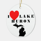 Het hart van Lake Huron Michigan Keramisch Ornament (Links)