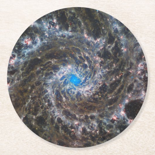Het hart van Messier 74 Ronde Kartonnen Onderzetter (Voorkant)