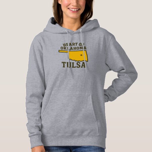 Het hart van Oklahoma | Tulsa State Map Design Hoodie (Voorkant)