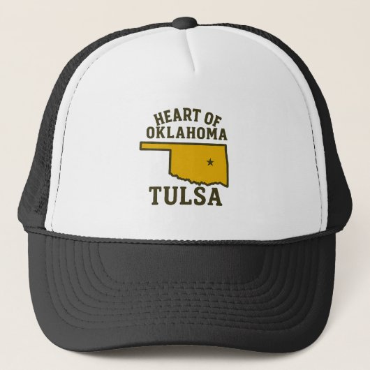 Het hart van Oklahoma | Tulsa State Map Design Trucker Pet (Voorkant)