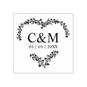 Het Hart van takken met Initialen Rubberstempel (Afrduk)