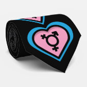Het hart van Trans Pride Necktie Stropdas (Opgerold)