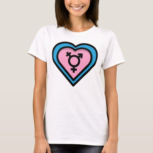 Het hart van Trans Pride T-shirt (Voorkant)