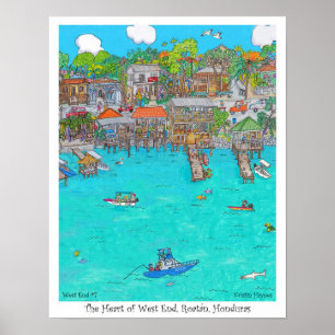 Het hart van West End #7, Roatan, Honduras Poster