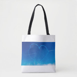 Het hart-vormige vliegtuig sleept Canvas tas