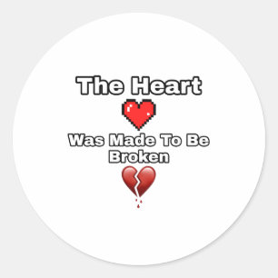 Het hart werd gebroken ronde sticker