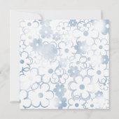 Het hedendaagse blauwflorendesign bruiloft kaart (Achterkant)