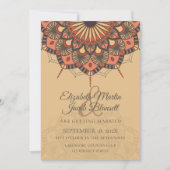 Het hedendaagse bruine strand Mandala Wedding Kaart (Voorkant)