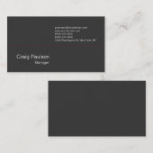 Het hedendaagse donkere grijze Visitekaartje met e (Voorkant / Achterkant)