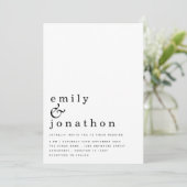 Het hedendaagse Eenvoudige Tekst Zwarte Wit Wedden Kaart (Staand voorkant)