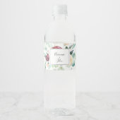 Het hedendaagse Eucalyptus Floral Wedding Waterfles Etiket (Voorkant)