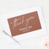 Het hedendaagse Handschrift Dank u Terracotta Rechthoekige Sticker (Envelop)