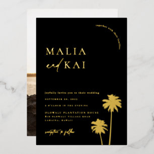 Het hedendaagse Kaastal bruiloft Folie Uitnodiging