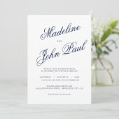 Het hedendaagse marineverbinden met blauwe kalligr kaart (Staand voorkant)