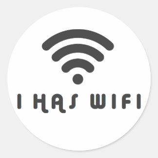 HET HEEFT WIFI INTERNET RONDE STICKER