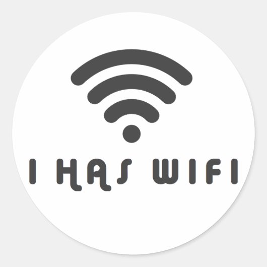HET HEEFT WIFI INTERNET RONDE STICKER (Voorkant)