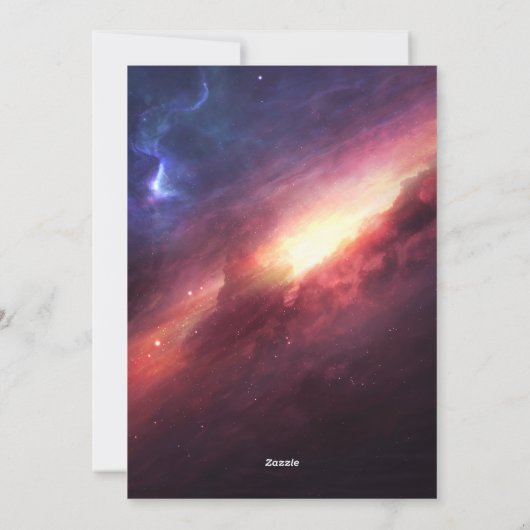 Het heelal feestdagenkaart (Achterkant)