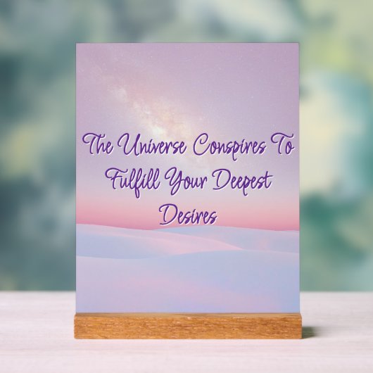 Het heelal spant een acryl teken in acryl bord (Neutraal)