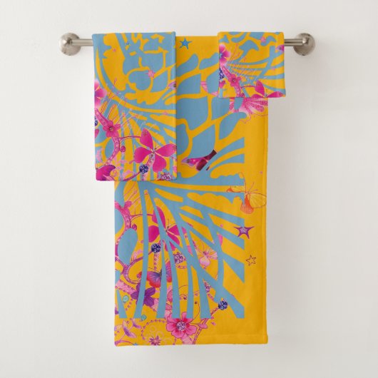 Het heerlijk wonderbaarlijke patroon van Floral Fe Bad Handdoek (Insitu)