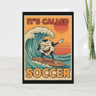 Het Heet Voetbal Grappig Retro Ll Sportfan Mannen Kaart