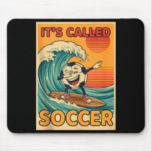 Het Heet Voetbal Grappige Retro Bal Sport Fan Mann Muismat