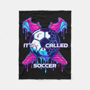Het Heet Voetbal Smeltende Drip Glitch Kunst Grapp Fleece Deken