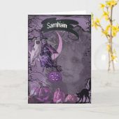 Het Heidense Wenskaart van Samhain Kaart (Gele Bloem)