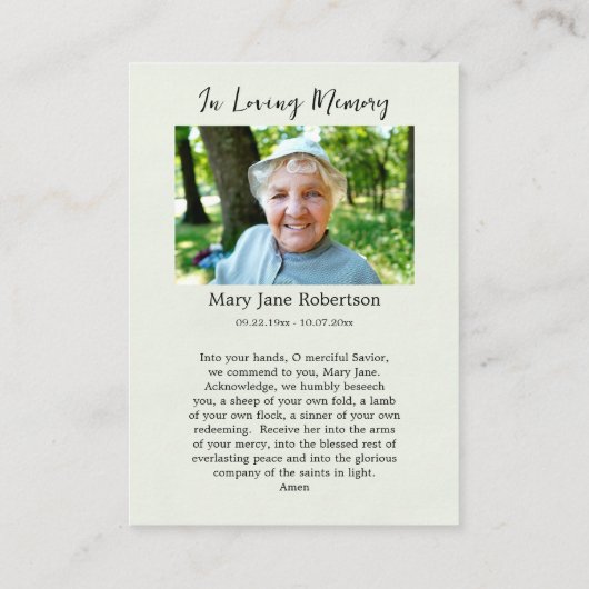 Het Heilig Hart van Jezus Begrafenis Kaart Plaatskaartje (Achterkant)