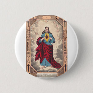 Het Heilig Hart van Jezus Ronde Button 5,7 Cm