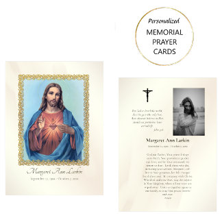 Het Heilig Hart van Jezus rouwkaart Plaatskaartje