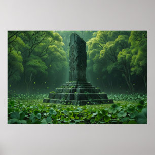 Het heiligdom van het Clover Green Field Poster
